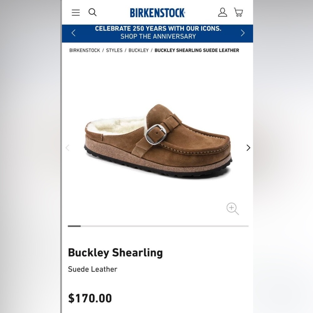 Brand New Birkenstock Buckley Shearling Size 38